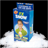 Faux snow in an instant? No, you
