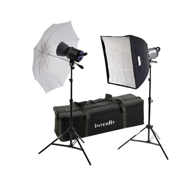 The INT464 softbox and umbrella combination kit is suited to portrait and fashion work and detailed 