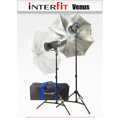 Unbranded Interfit Venus 300W Twin Umbrella Kit