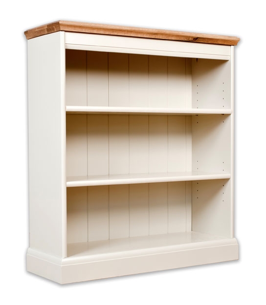 Unbranded Intone Painted and Oak Low Wide Bookcase