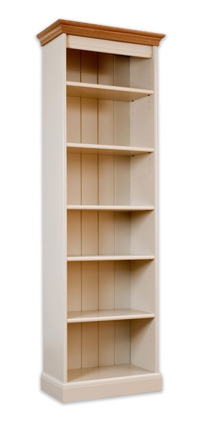 Unbranded Intone Painted and Oak Tall Narrow Bookcase
