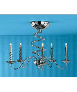 Unbranded Isaac Chrome 5 Light Ceiling Fitting