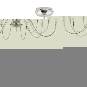 Slim, delicately curving arms with small clear glass shades for simplicity and sparkle