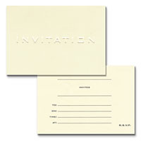 Quality ivory cards are delicately embossed on the