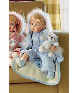 Height 61cm (24in). Sitting baby doll dressed in a