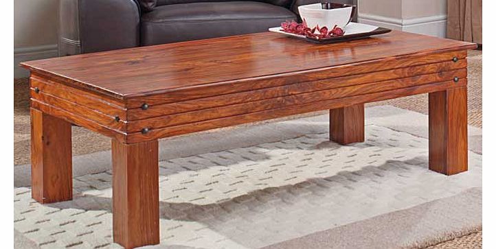 This solid wood coffee table is a sturdy. practical design. The large surface area gives you plenty of flexible space for your living room. The handcrafted design is made using traditional methods with solid Sheesham timber. Slight variations in colo