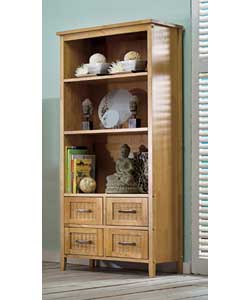 Java Bookcase with 4 Drawers