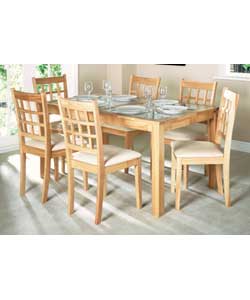 Jenna solid wood dining table and 6 chairs