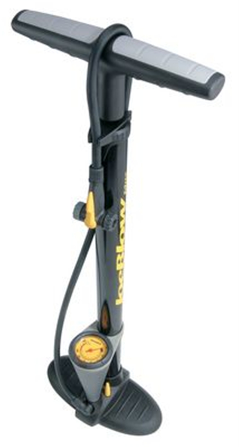 Great value floor pump with long hose and wide, stable plastic base. ·  Oversized steel barrel