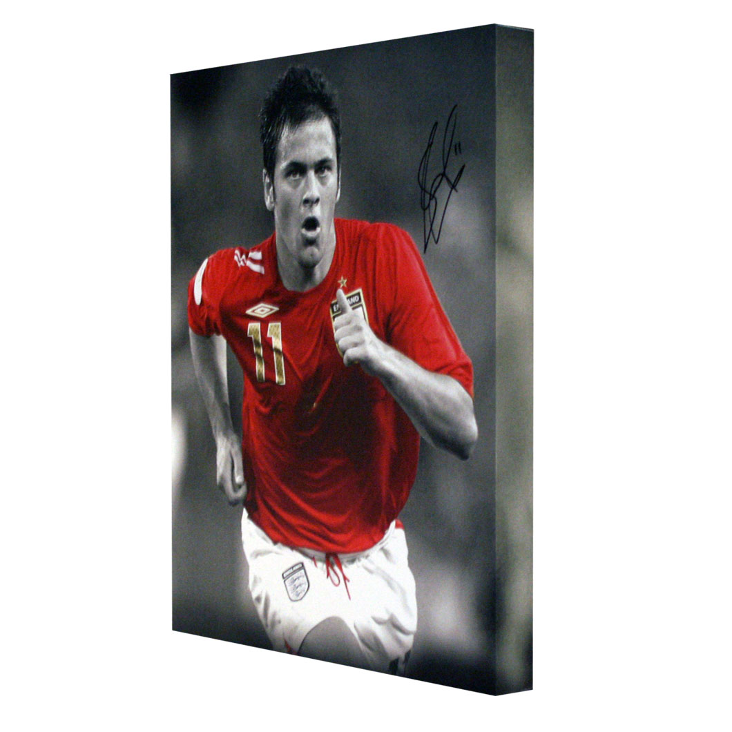 This 20`x 16` canvas shows Joe Cole celebrating after volleying home his wonder goal for England aga