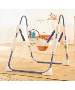 A freestanding jumper with lights, sounds and toys