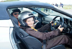 Kids can also experience the thrill of driving the famous sports car Ferrari! Junior Ferrari thrill 