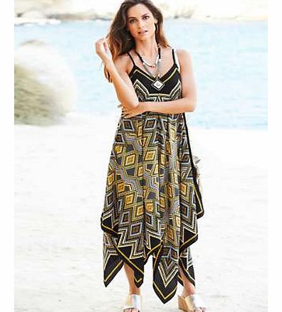 Make a statement on the beach with our easy to wear printed kaftan dress, with adjustable straps and v-neck front and back. Easy fit and comfortable to wear, this is a must have holiday essential. Beach Dress Features: Washable 100% Polyester Length 