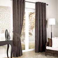 Kate Eyelet Lined Curtains Charcoal 132 x 229cm