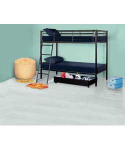 Unbranded Kenny Black Bunk Bed with Bobby Mattress