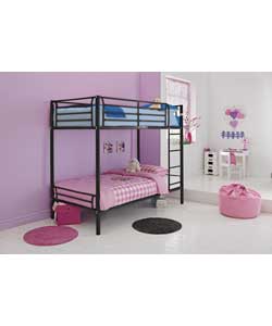 Unbranded Kenny Black Shorty Bunk Bed with Bobby Mattress