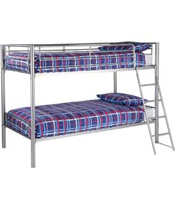 Unbranded Kenny Silver Bunk Bed Frame with Charley Mattress