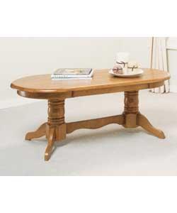 Solid wood table top, natural stain effect. Size (L)120, (W)60, (H)42.5cm.Weight is in excess of