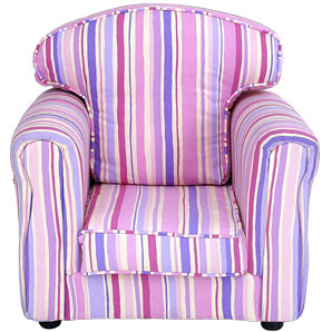 A bright and comfortable pink stripe armchair that