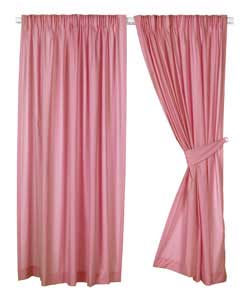 Unbranded Kids Pink Plain Dyed Curtains - 66 x 54 inches