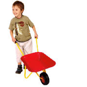 The kids red wheelbarrow comes in bright red with yellow handles for your child to play with or use 