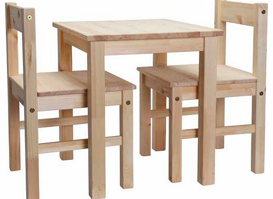 Unbranded Kids Scandinavia Table and 2 Chairs - Pine