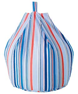 Unbranded Kids Stripe Cotton Bean Bag Cover - Blue