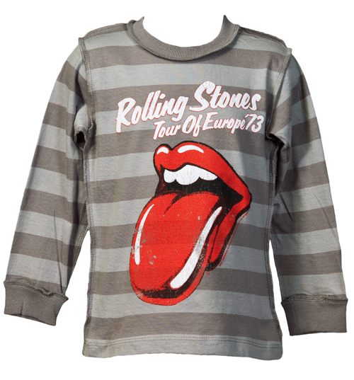 Unbranded Kids Stripe Rolling Stones Tour 73 T-Shirt