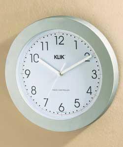 Klik Aluminium Radio Controlled Wall Clock