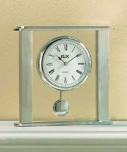 Klik Modern Chrome And Glass Mantle Clock