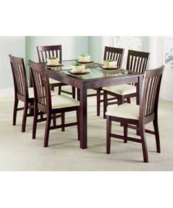Kyoto Dark Wood Table and 4 Chairs