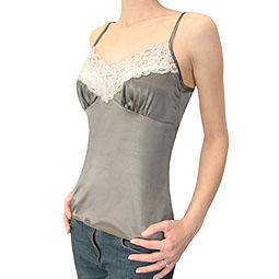 Lace Detail Stretch Satin Camisole