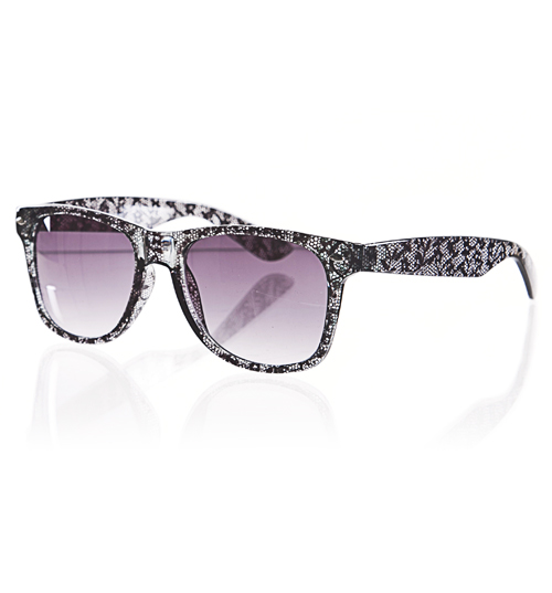 Unbranded Lace Print Teddy Wayfarer Sunglasses from