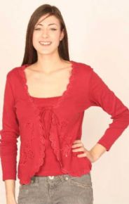 Ladies 2 in 1 Embroided Long Sleeve Top