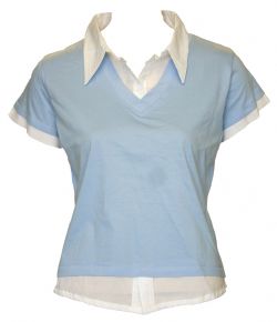 Ladies 2 in 1 Short Sleeve Top with Collar