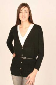 Ladies Button Front Cardigan with Belt