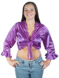 Ladies Frill Shirt Purple Large