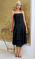 Layered chiffon dress with adjustable shoestring s