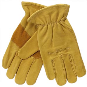 Unbranded Ladies Leather Gardening Gloves, Tan, Size 7-8