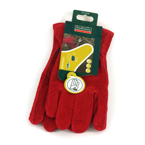 Unbranded Ladies Premium Leather Gardening Glove Red Size