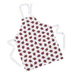 Ladybirds Children`s apron  PVC  100 cotton drill with PVC coating  wipe clean only  45cm x 57cm  Ab