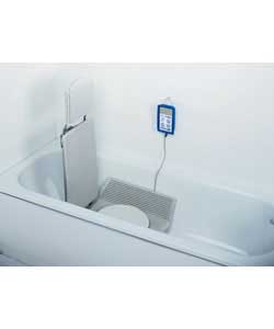 Lowers and reclines easily and quietly and is designed to fit most baths.It iseasy to install, simpl