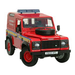 A version of the short-wheelbase Land Rover Defender a station wagon in Oxfordshire Fire Brigade