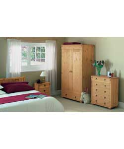 One-drawer wardrobe with hanging rail and shelf. Size (W)110, (D)53.3, (H)178cm. Five-drawer wide
