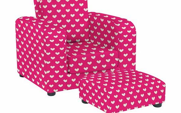 Unbranded Lara Childrens Chair and Footstool Set - Pink