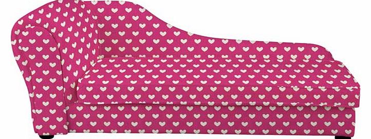 Unbranded Lara Childrens Chaise - Pink Hearts