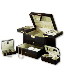 Lift out folding earring tray. Travel jewel box. S