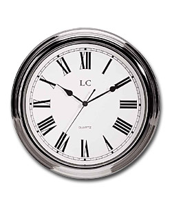 Large Chrome Roman Dial Clock