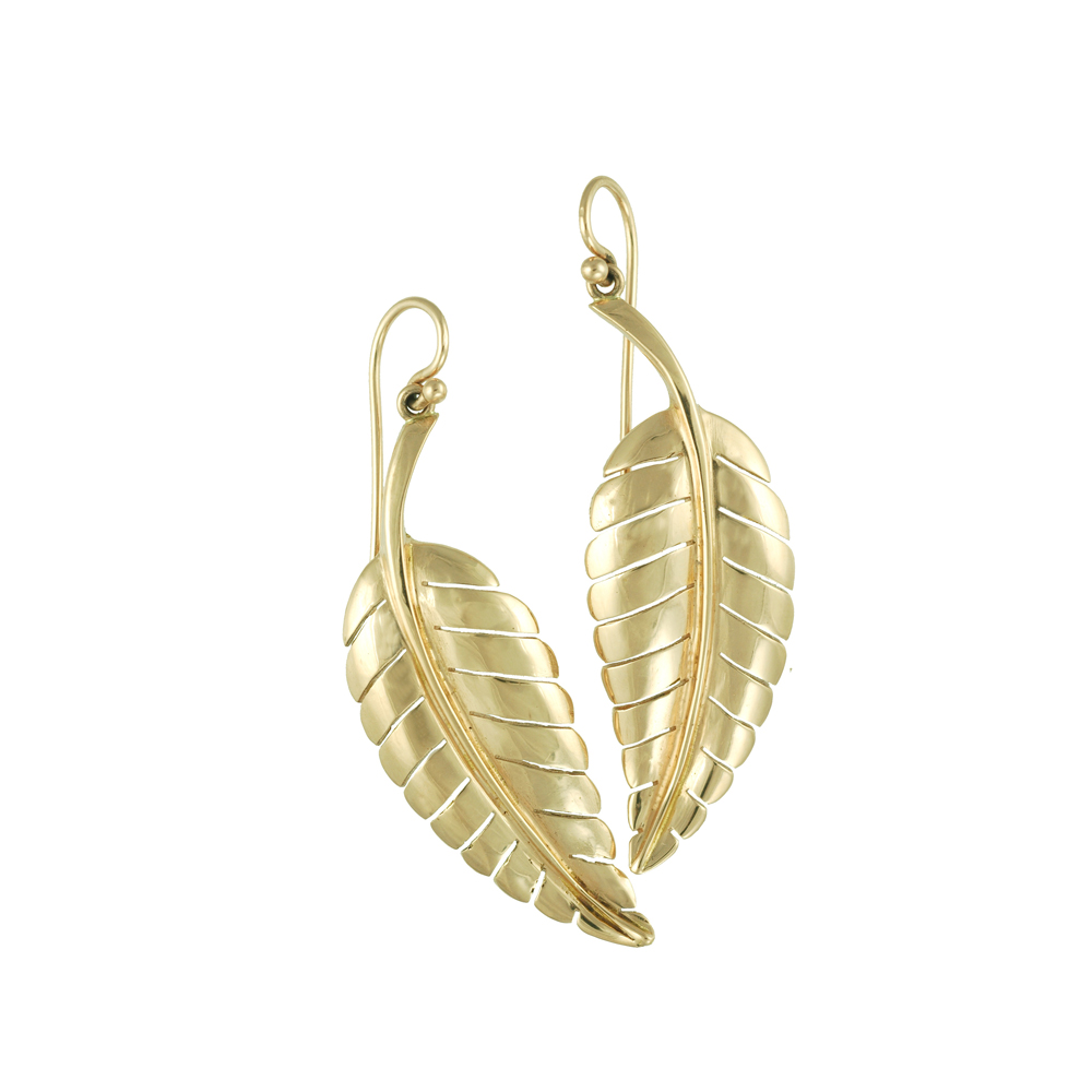 Unbranded Large Leaf Drop - Yellow Gold