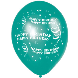 Unbranded Latex Printed Happy Birthday Balloons (Birthday Ribbon)